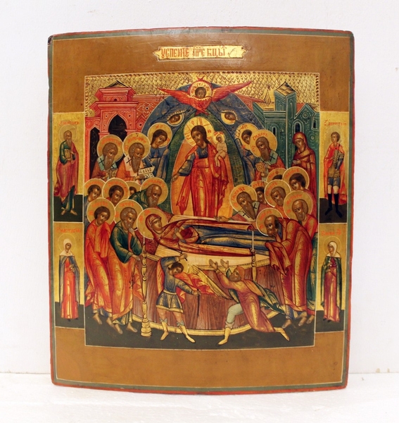Russian orthodox icon, The Dormition of the Mother of God, 19th C.