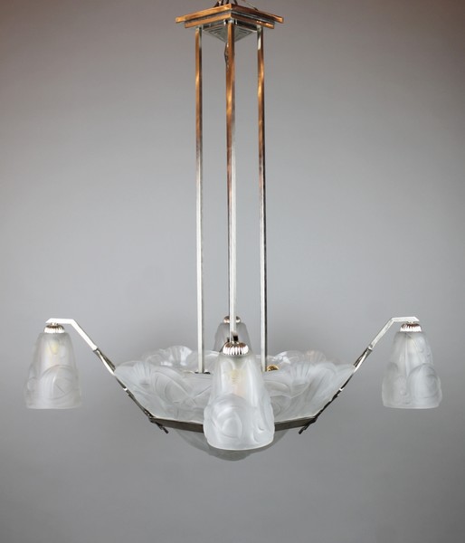 Art Deco chandelier signed Degué