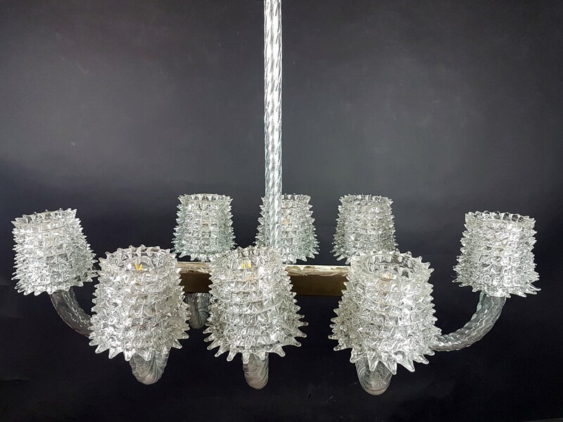 Barovier and Toso chandelier in Murano glass - 8 sconces