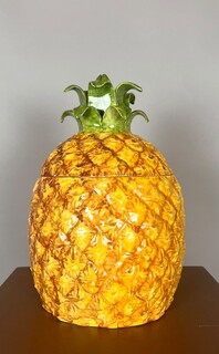 Ceramic pineapple-shaped candy dish, Italy, 1964