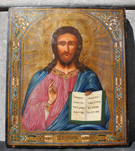 Christ Pantocrator, russian 19th C. orthodox icon