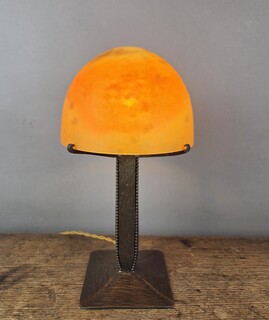 Daum lamp in pâte de verre and wrought iron, circa 1930