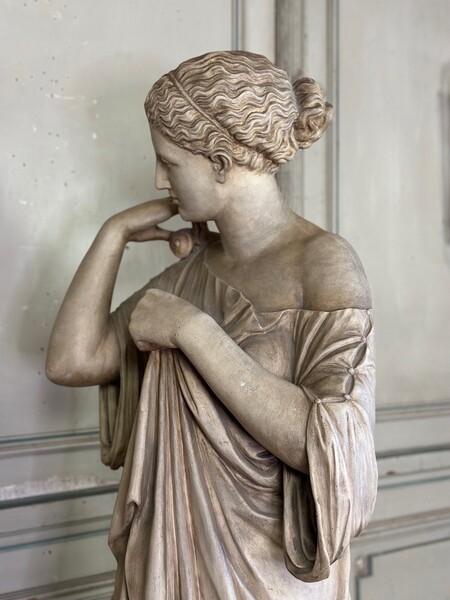 Diane De Gabies, Glazed White Terracotta After Antique Circa 1880