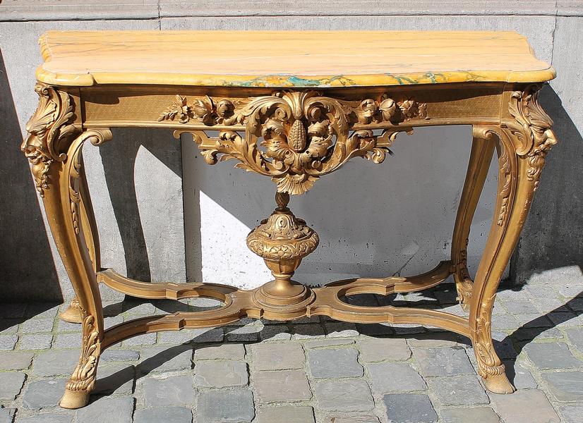 French console in painted wood, late 19th.C