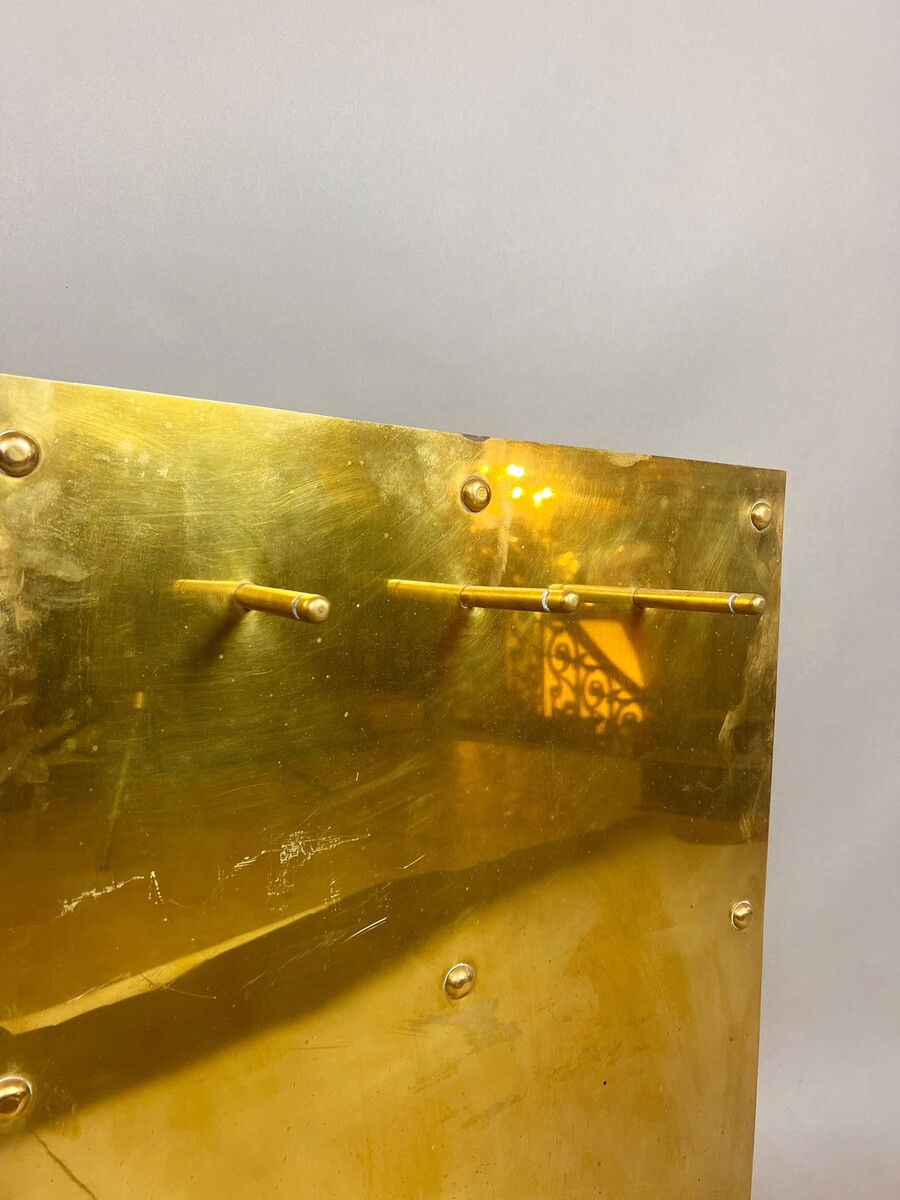 Gold-plated brass fireplace accessories, 1970s