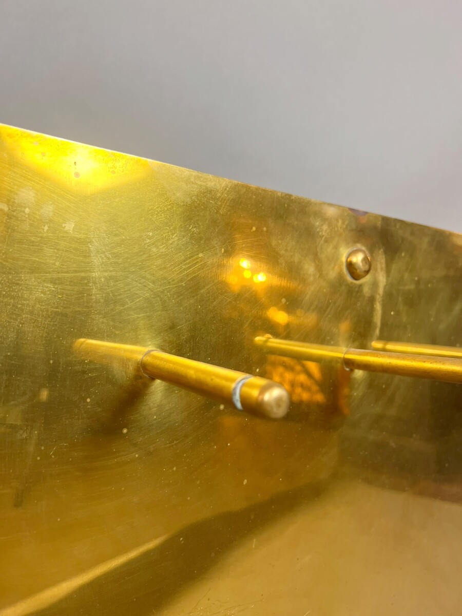Gold-plated brass fireplace accessories, 1970s