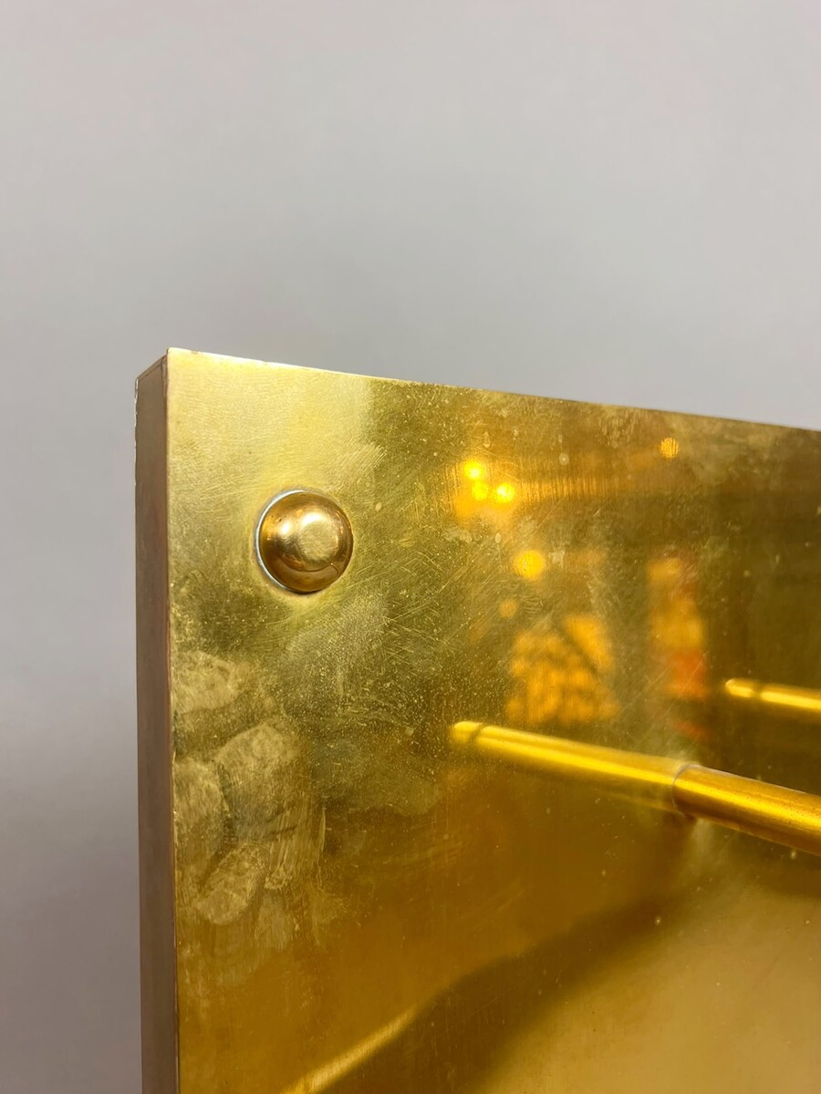 Gold-plated brass fireplace accessories, 1970s