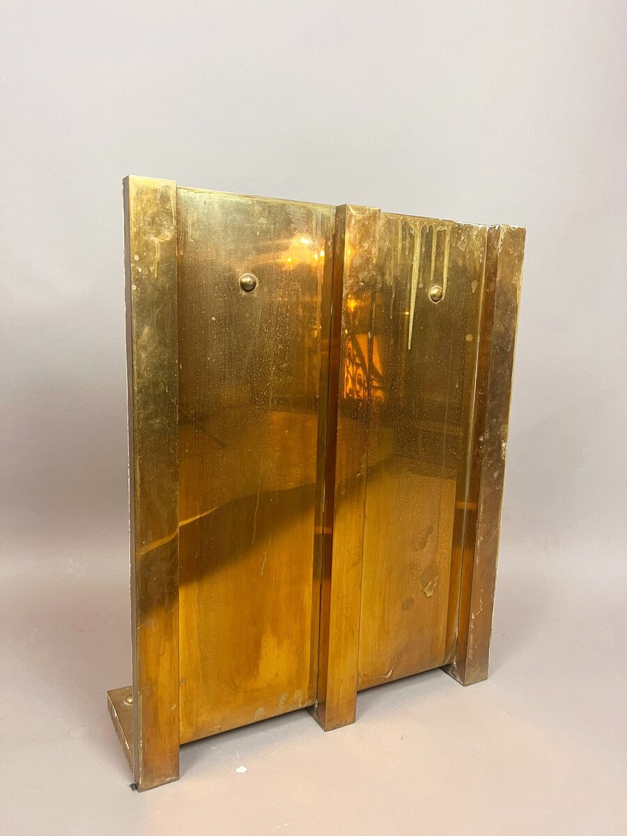 Gold-plated brass fireplace accessories, 1970s