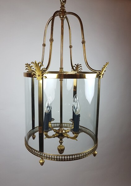 Hall lantern in gilded bronze decorated with palmettes, late 19th early 20th