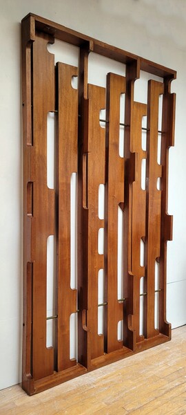 Large solid mahogany claustra - circa 1960