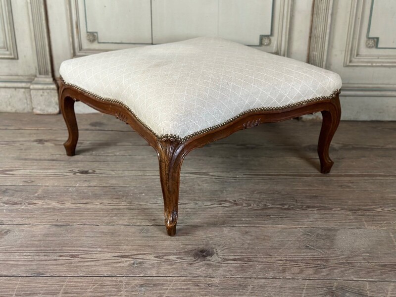 Louis XV Style Footstool In Carved Wood Circa 1880