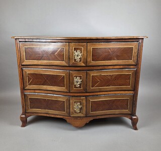 Louis XV style mahogany and rosewood chest of drawers, 19th century