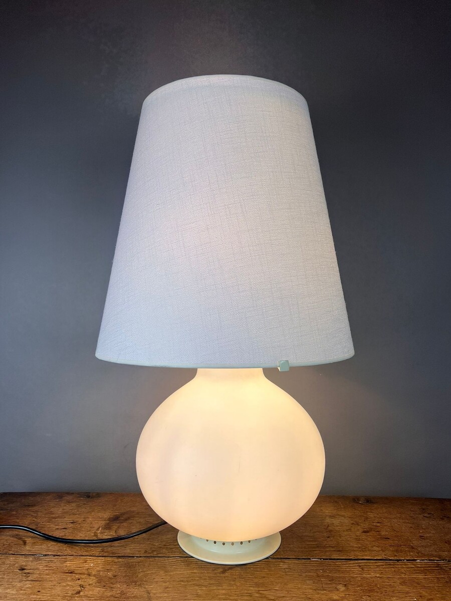 Max Imgrand for Fontana Arte, large white opaline lamp