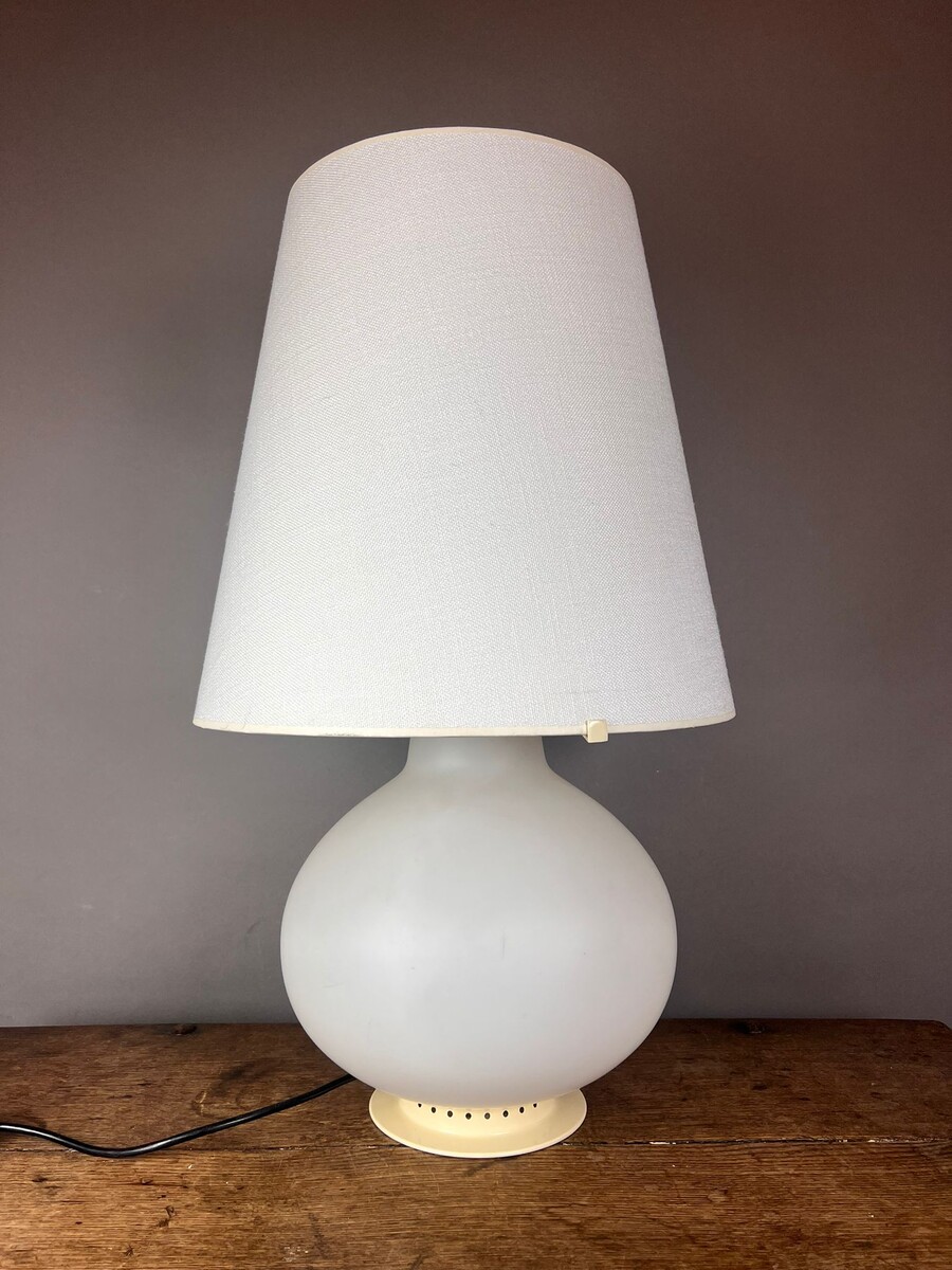Max Imgrand for Fontana Arte, large white opaline lamp