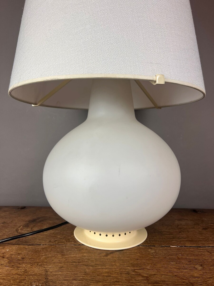 Max Imgrand for Fontana Arte, large white opaline lamp