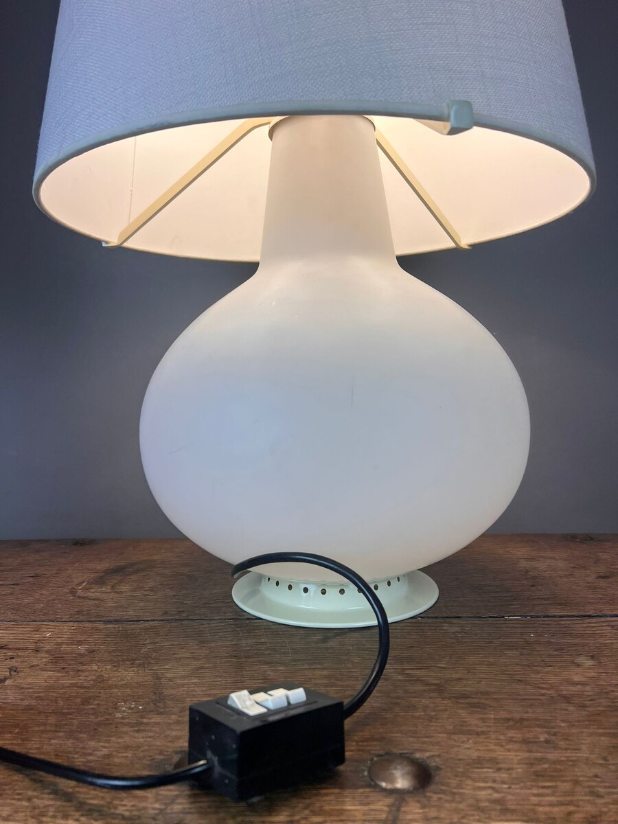 Max Imgrand for Fontana Arte, large white opaline lamp