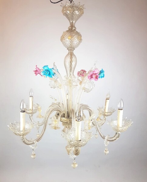 Murano glass chandelier - 6 arms of light