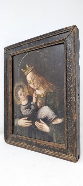 Oil on panel 17th century - Virgin and Child