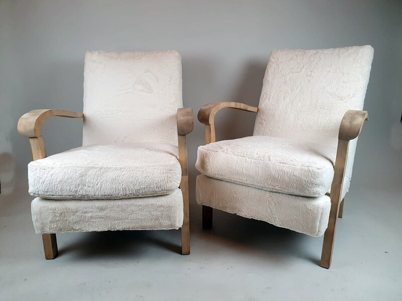 Pair of armchairs - circa 1940 - new upholstery