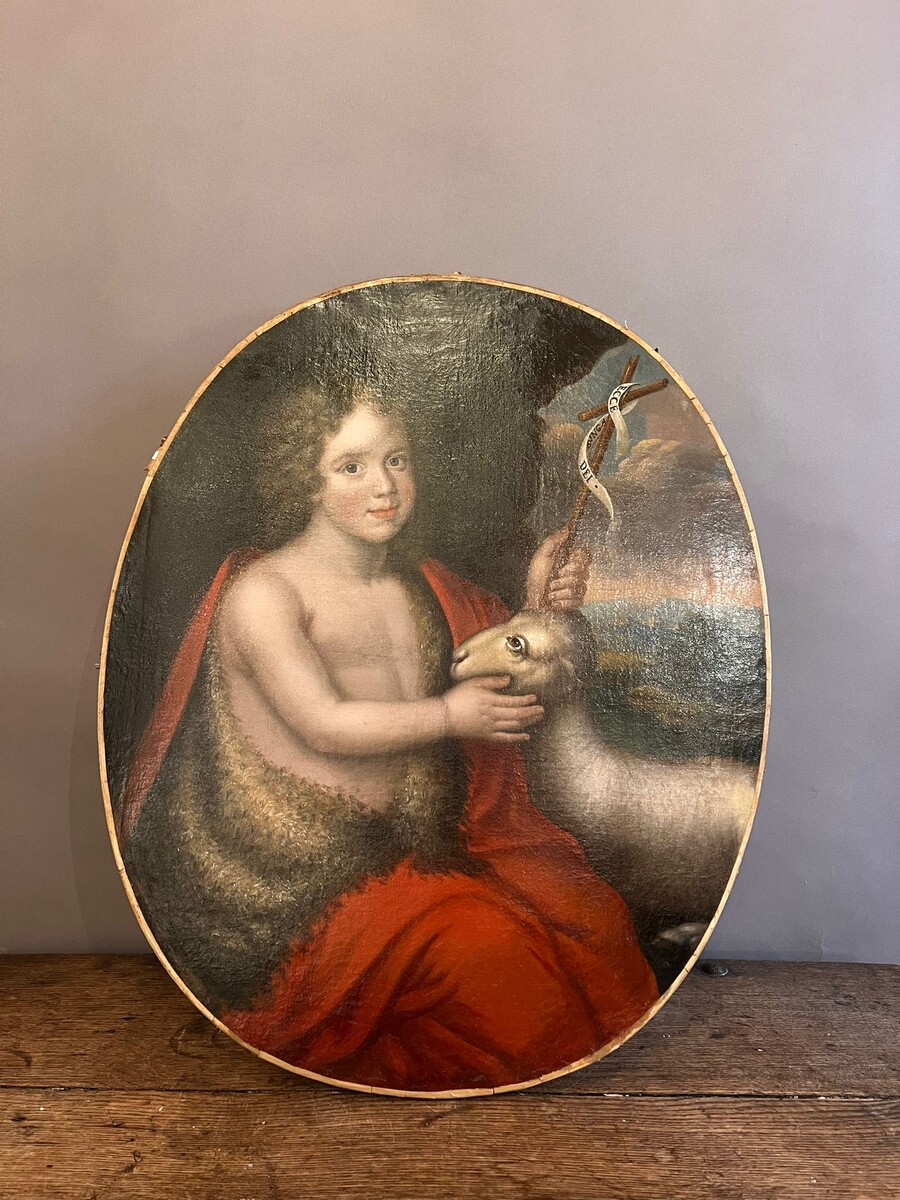Pair of medallions, oil on canvas 