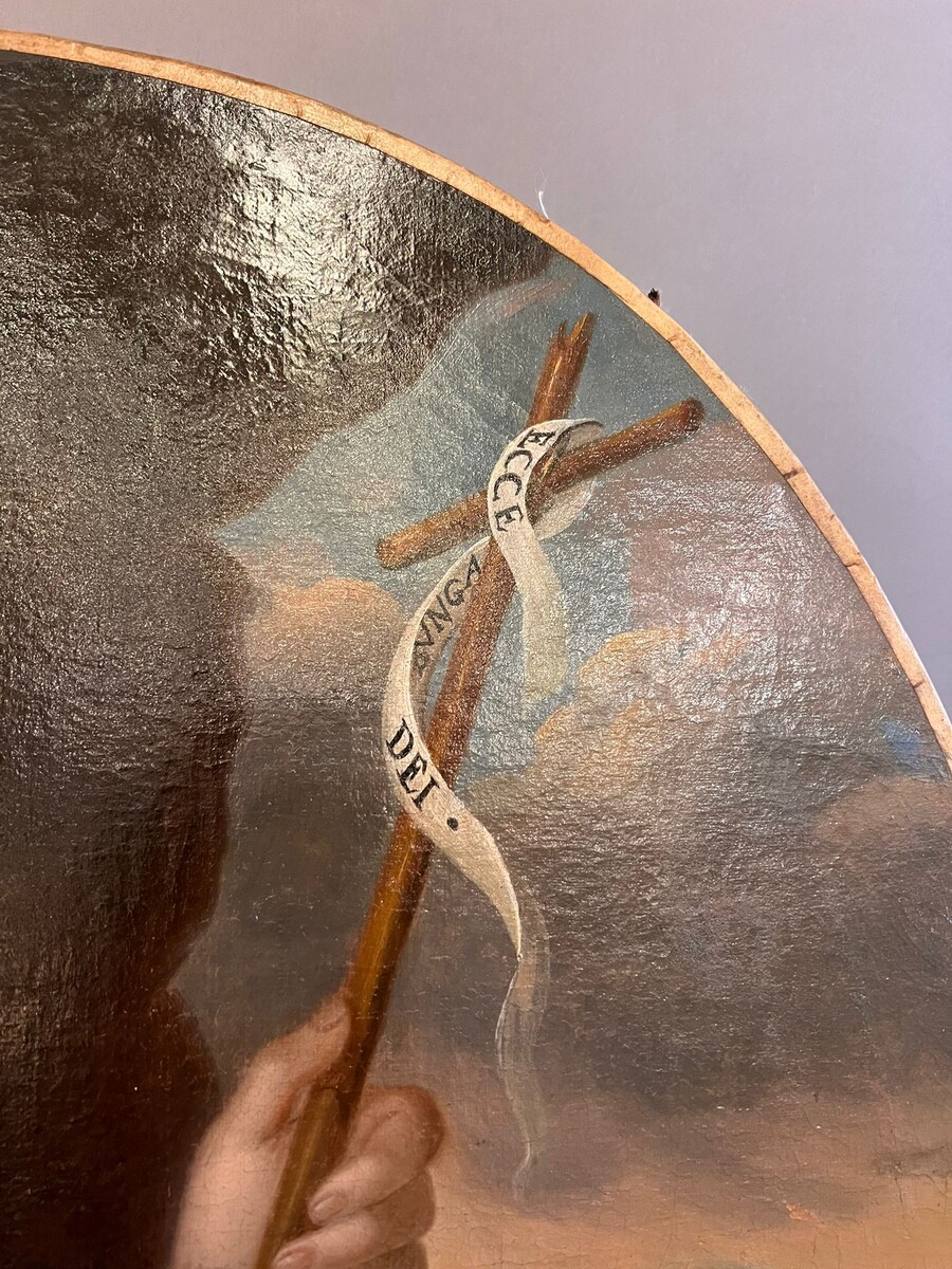 Pair of medallions, oil on canvas 