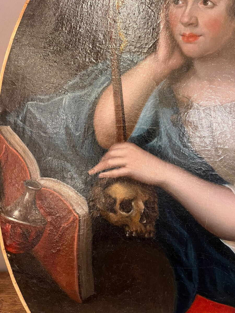 Pair of medallions, oil on canvas 