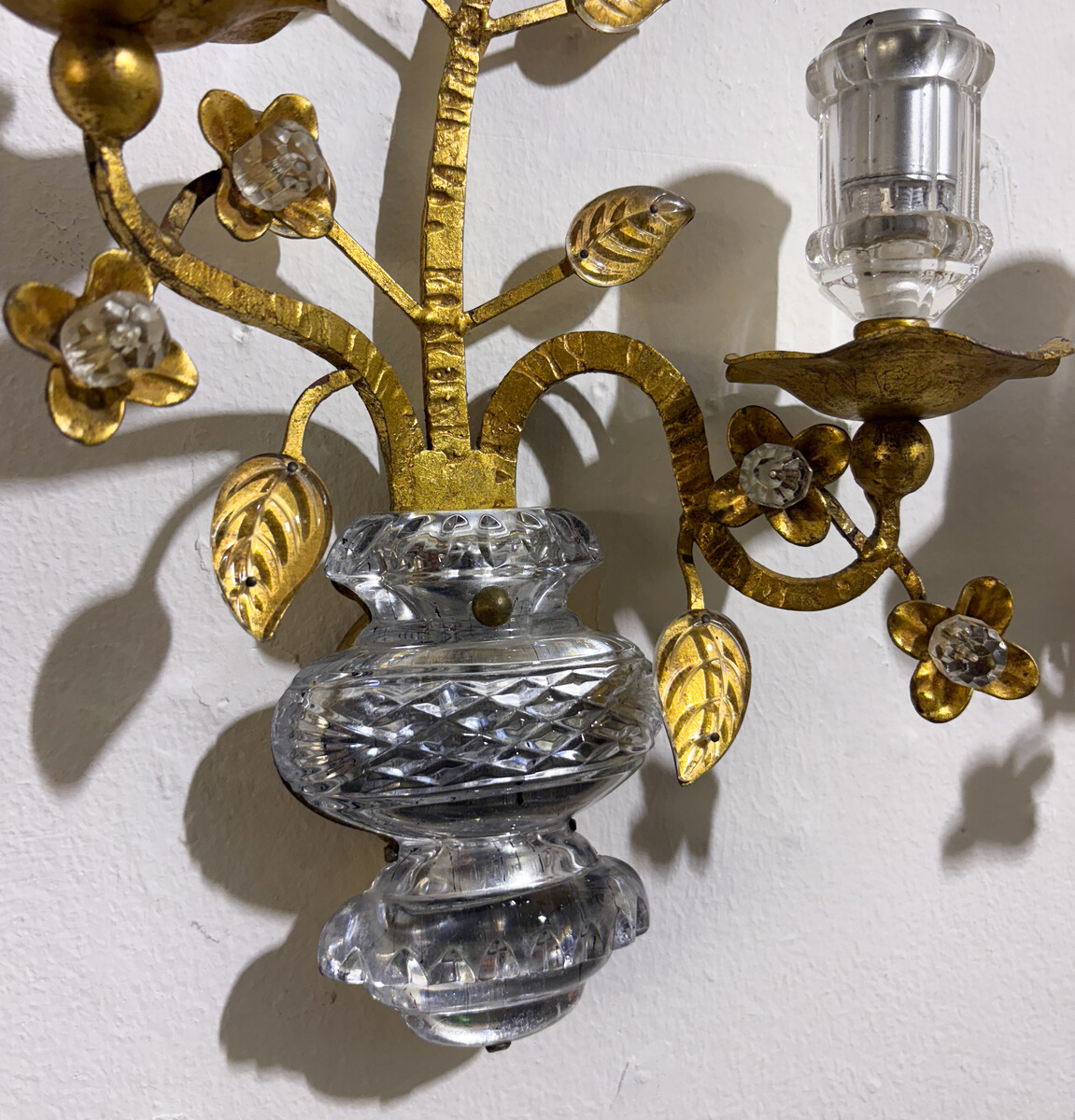Pair of wall sconces in the Maison Bagues style, 1950s