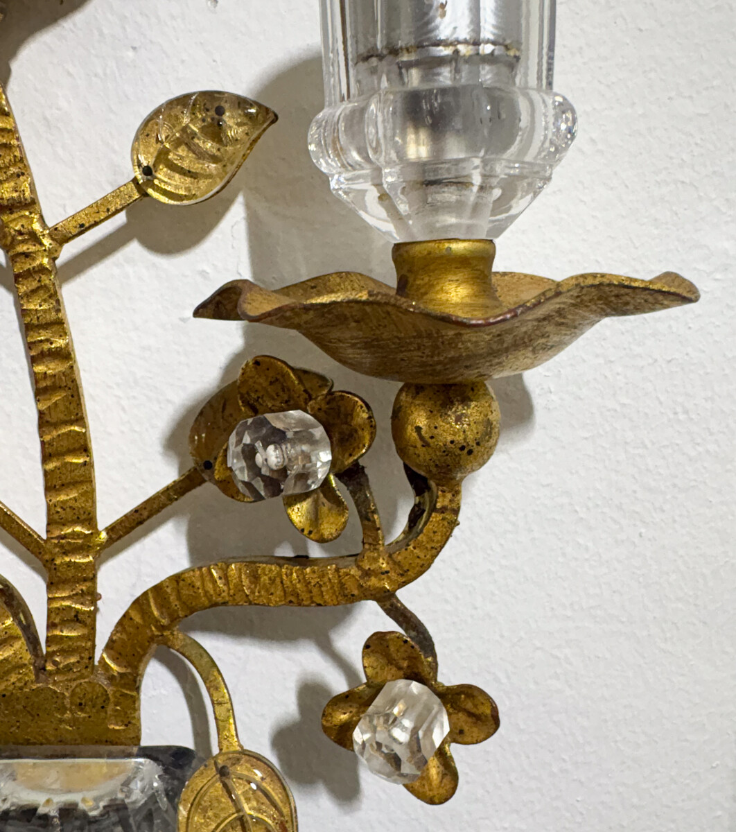 Pair of wall sconces in the Maison Bagues style, 1950s