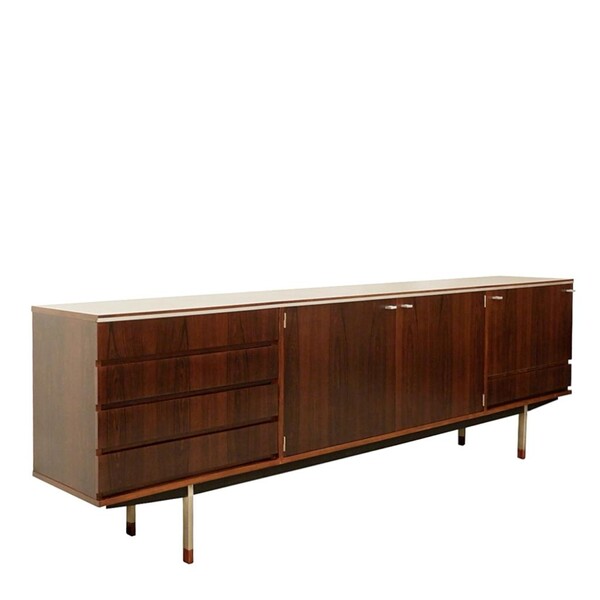 rosewood and chrome sideboard, circa 1960