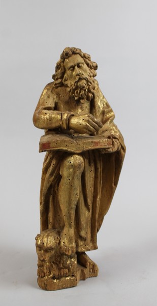 Saint Mark, 18th C. carved and polychromed wood