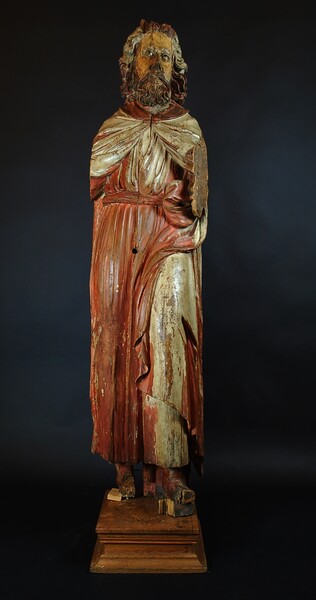 Saint Peter, Polychromed wooden sculpture, Alsace, late 16th C.