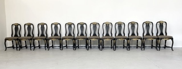 Series Of 12 Swedish Chairs. style 18 ème 