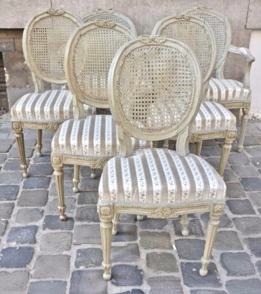 Set of Dining chairs and  armchairs in the style of Louis XVI/Transition