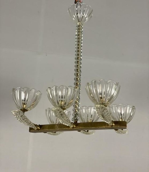 Venetian chandelier by Seguso with 6 arms of light