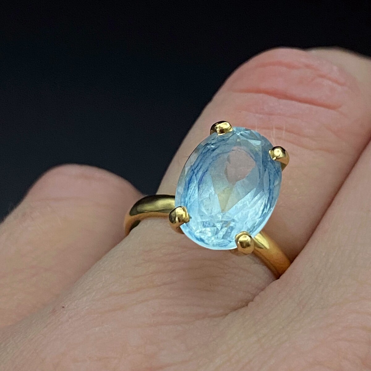 9ct Gold, Diamond and Blue Topaz Ring - Fotheringham Gallery