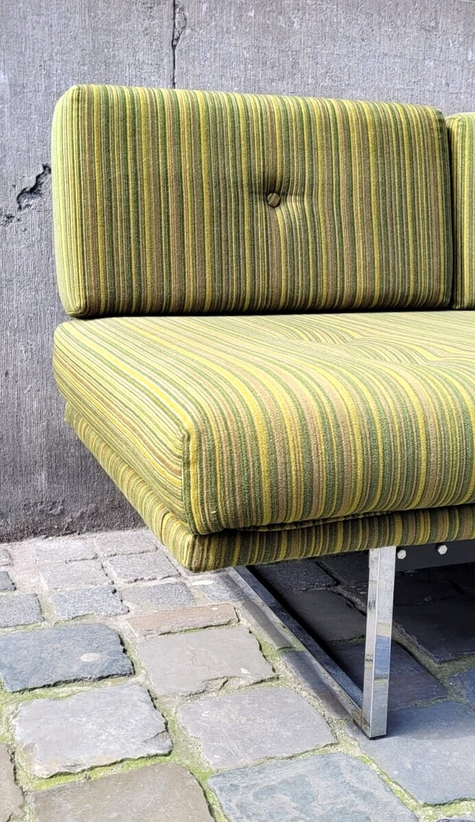 1950s bench seat - original fabrics - chrome