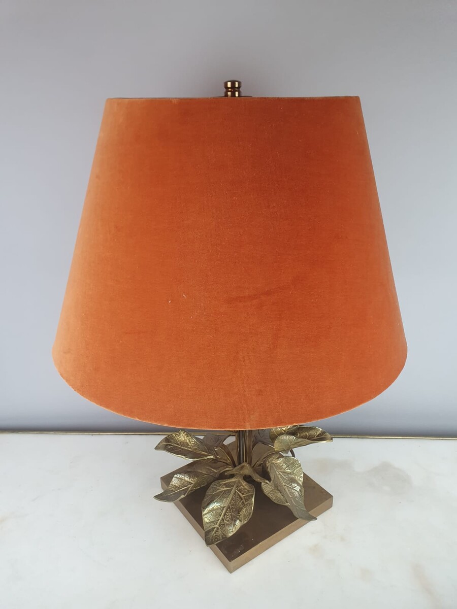 1970s Bronze Lamp With Reed Decor In The Style Of Maison Charles 