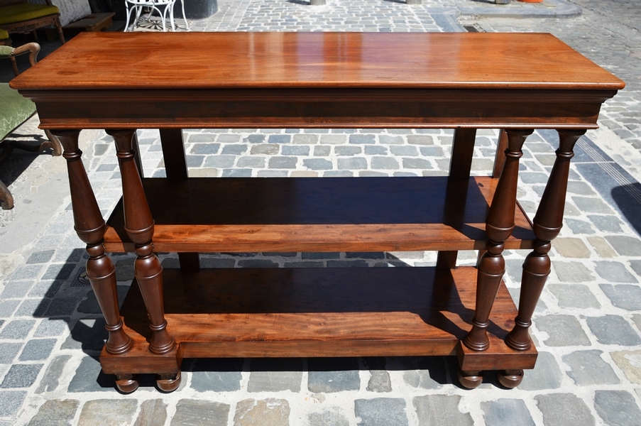 19th C. Mahogany dessert trolley stamped Deman