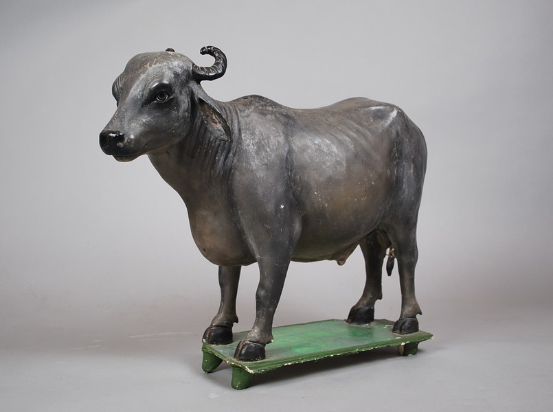 19th C. painted plaster cow
