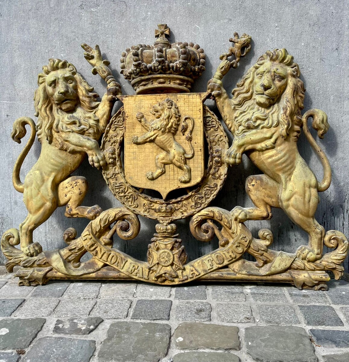 19th century cast iron coat of arms