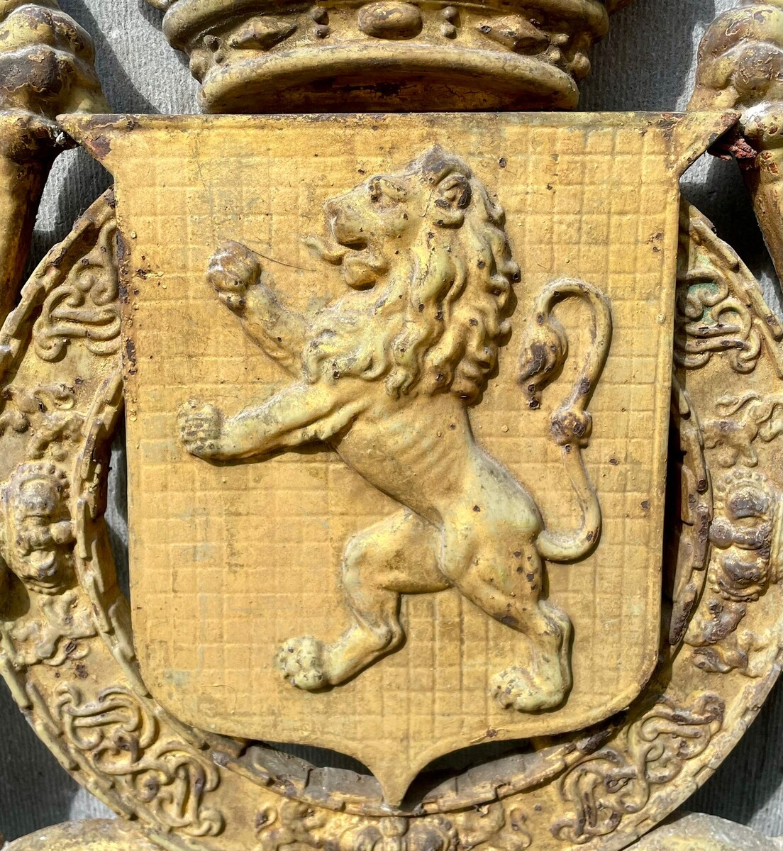 19th century cast iron coat of arms