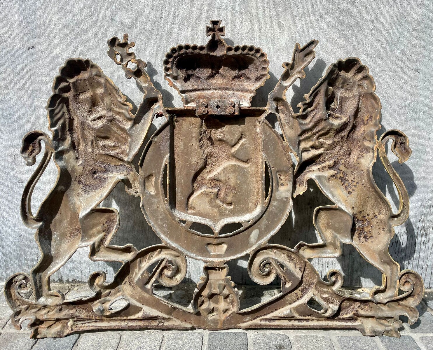 19th century cast iron coat of arms