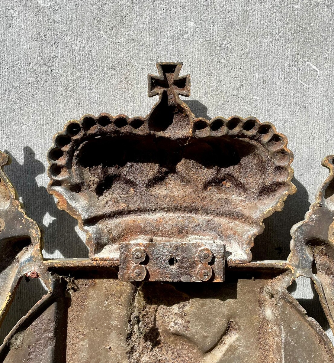 19th century cast iron coat of arms