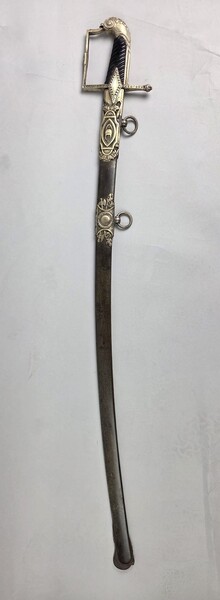 1st Empire saber for a senior officer, beautiful decoration of helmets, trophies, axes...