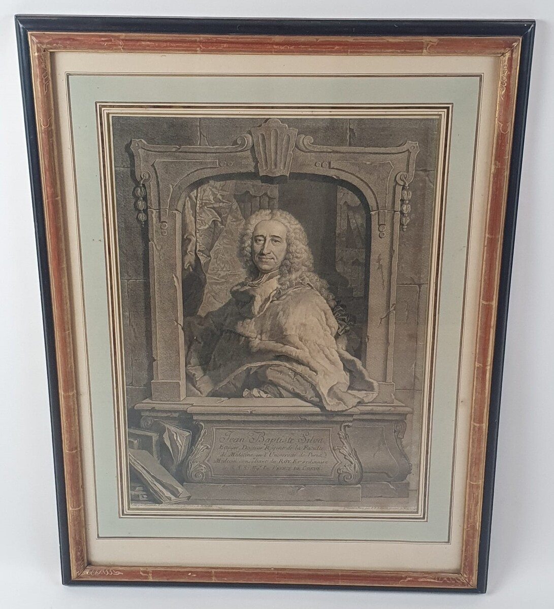 2 18th portrait engravings of Louis XV and Sylva his consulting doctor