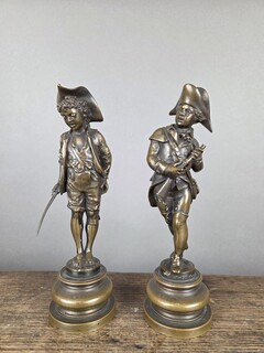 2 bronze figures signed Lalouette, late 19th century