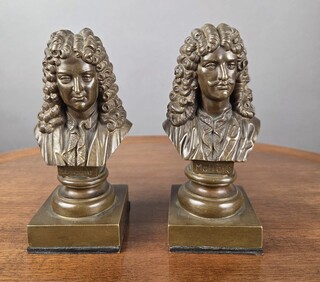 2 small bronze busts, 