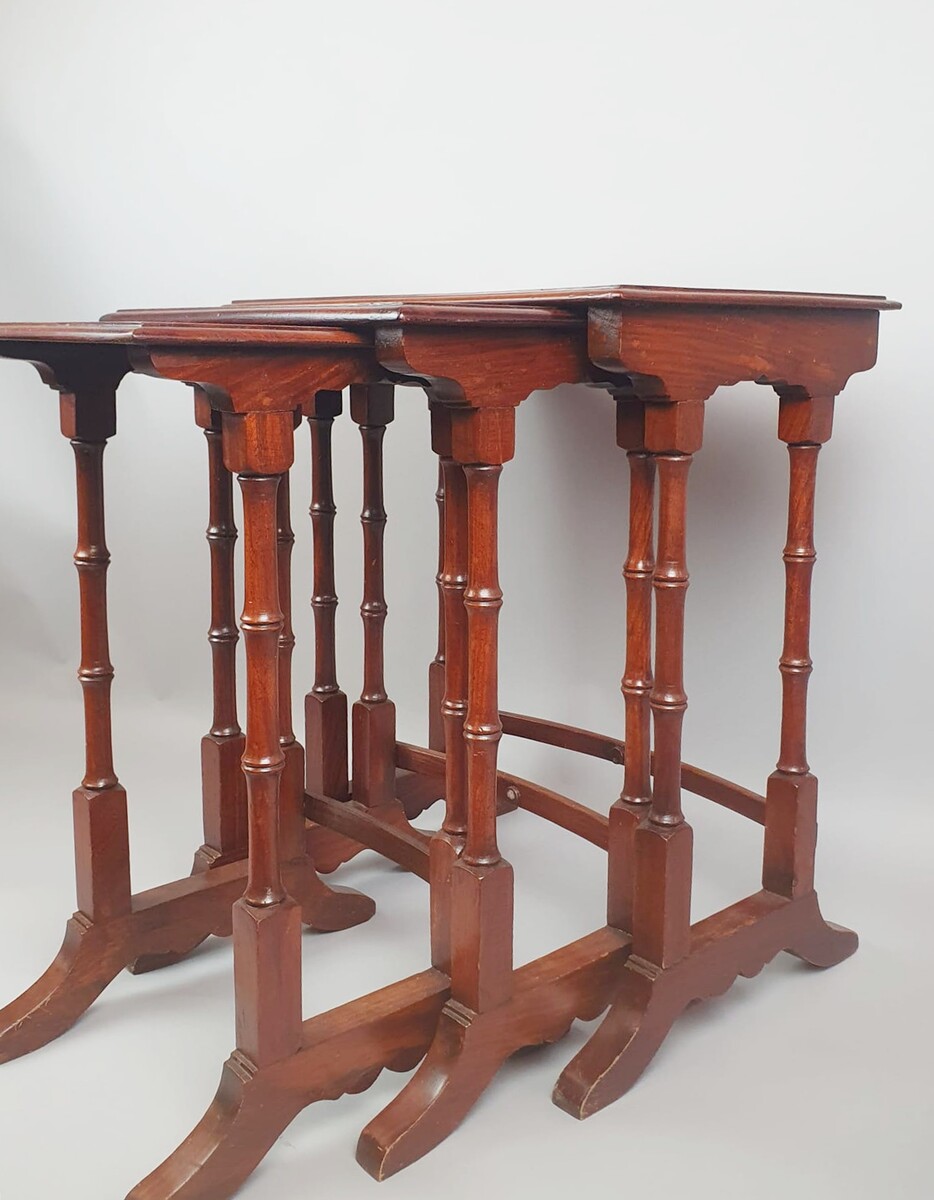 3 fruitwood nesting tables