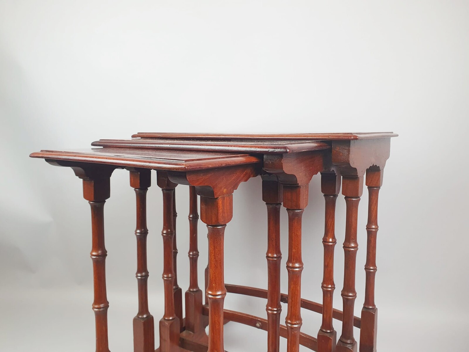 3 fruitwood nesting tables