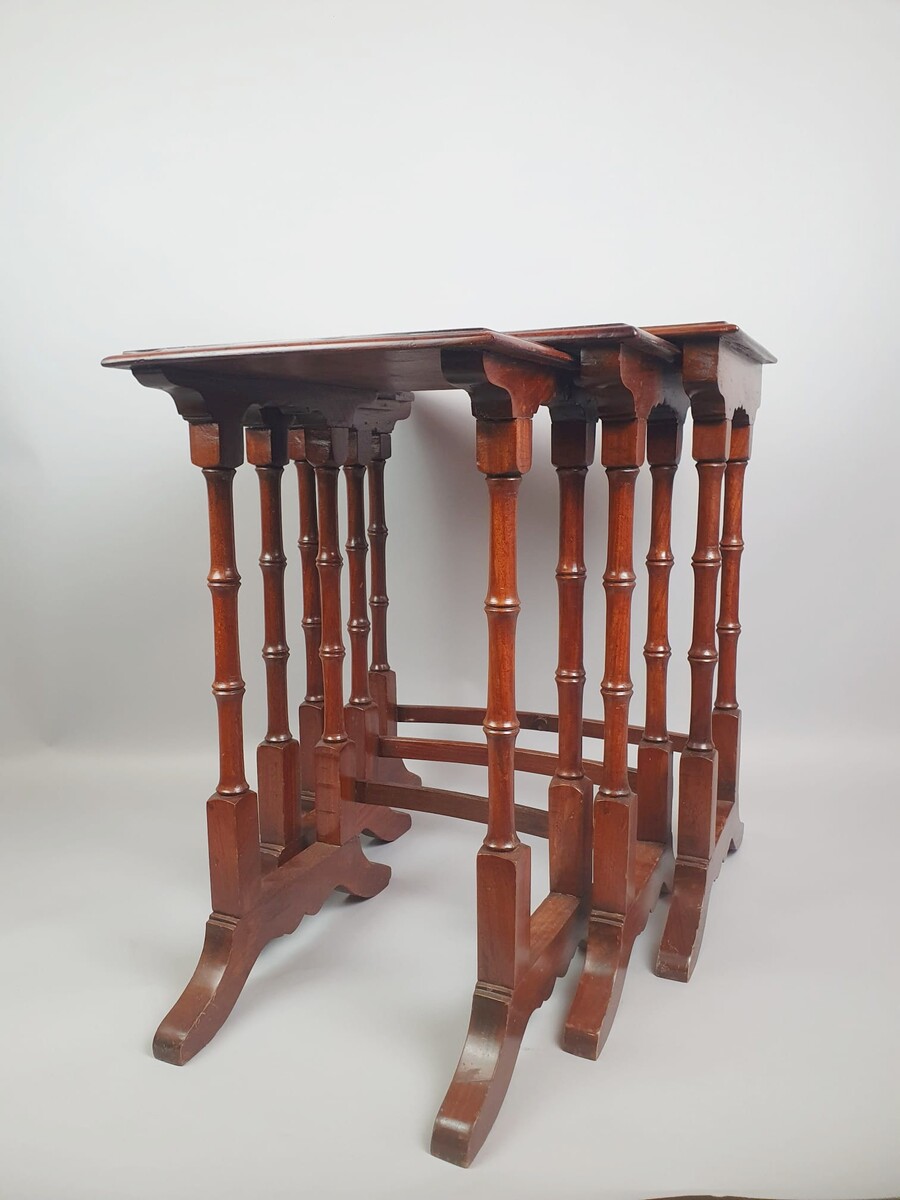 3 fruitwood nesting tables